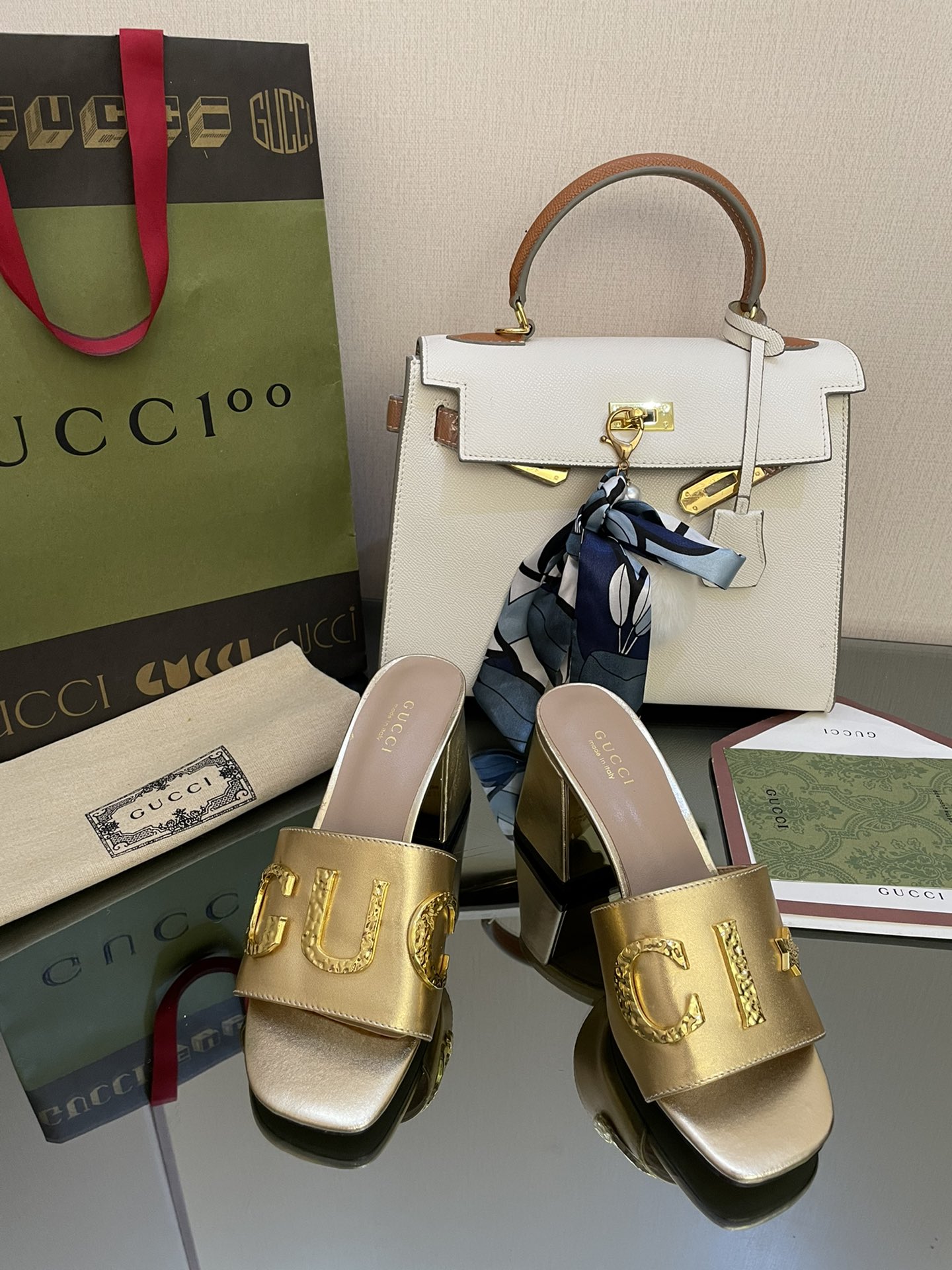 Gvc*1 Women’s ‘Gvc*1’ Slide Sandal Gold For Women GG