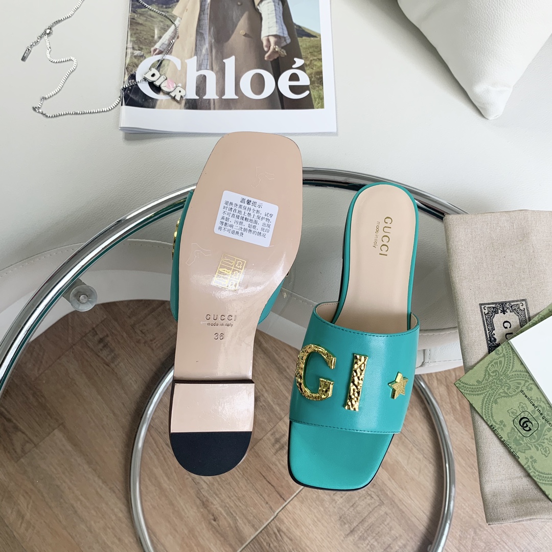 Gvc*1 Women’s ‘Gvc*1’ Slide Jade Green For Women GG ‎