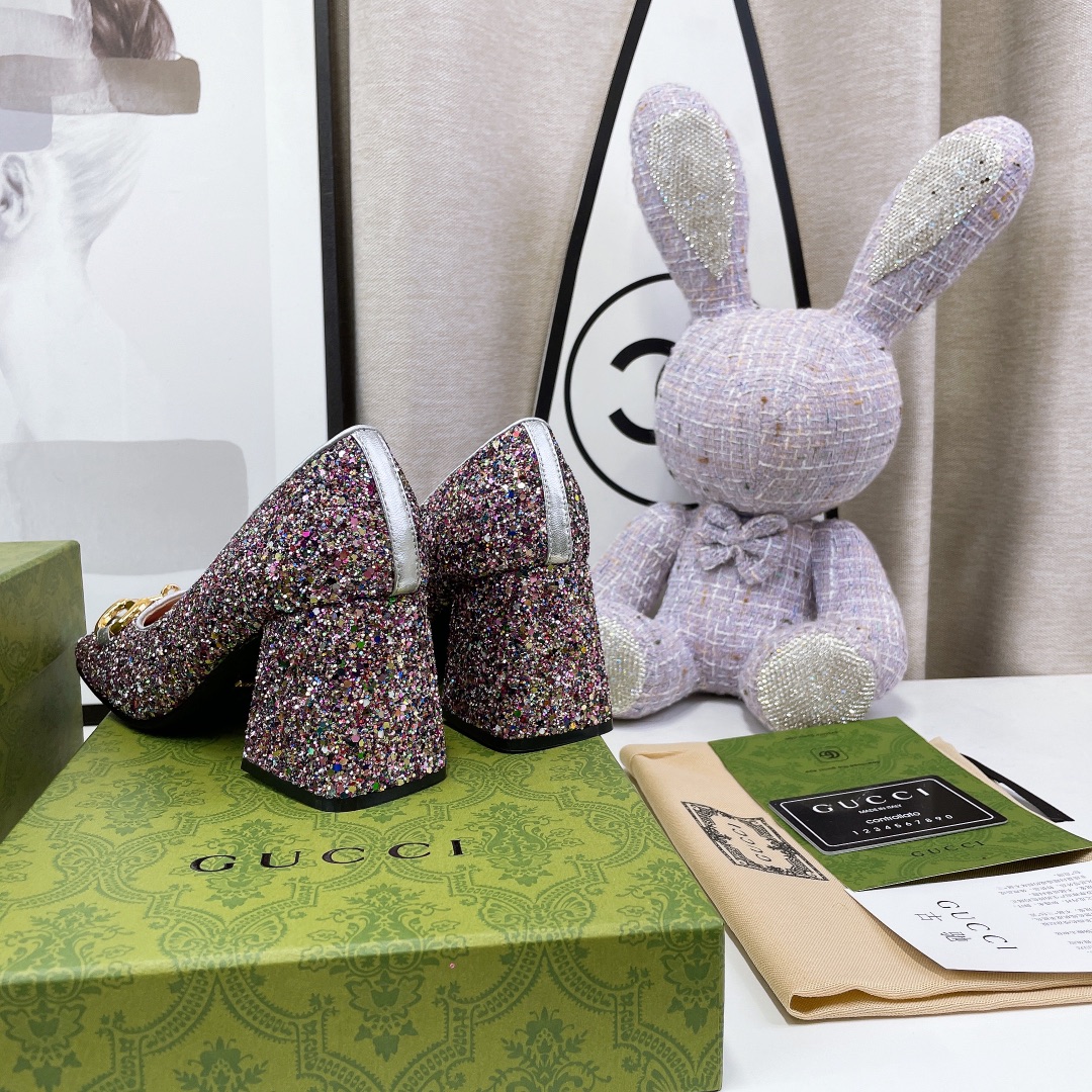 Gvc*1 Lovelight Mid-Heel Crystal Ballet Flat With Horsebit Multicolor For Women GG