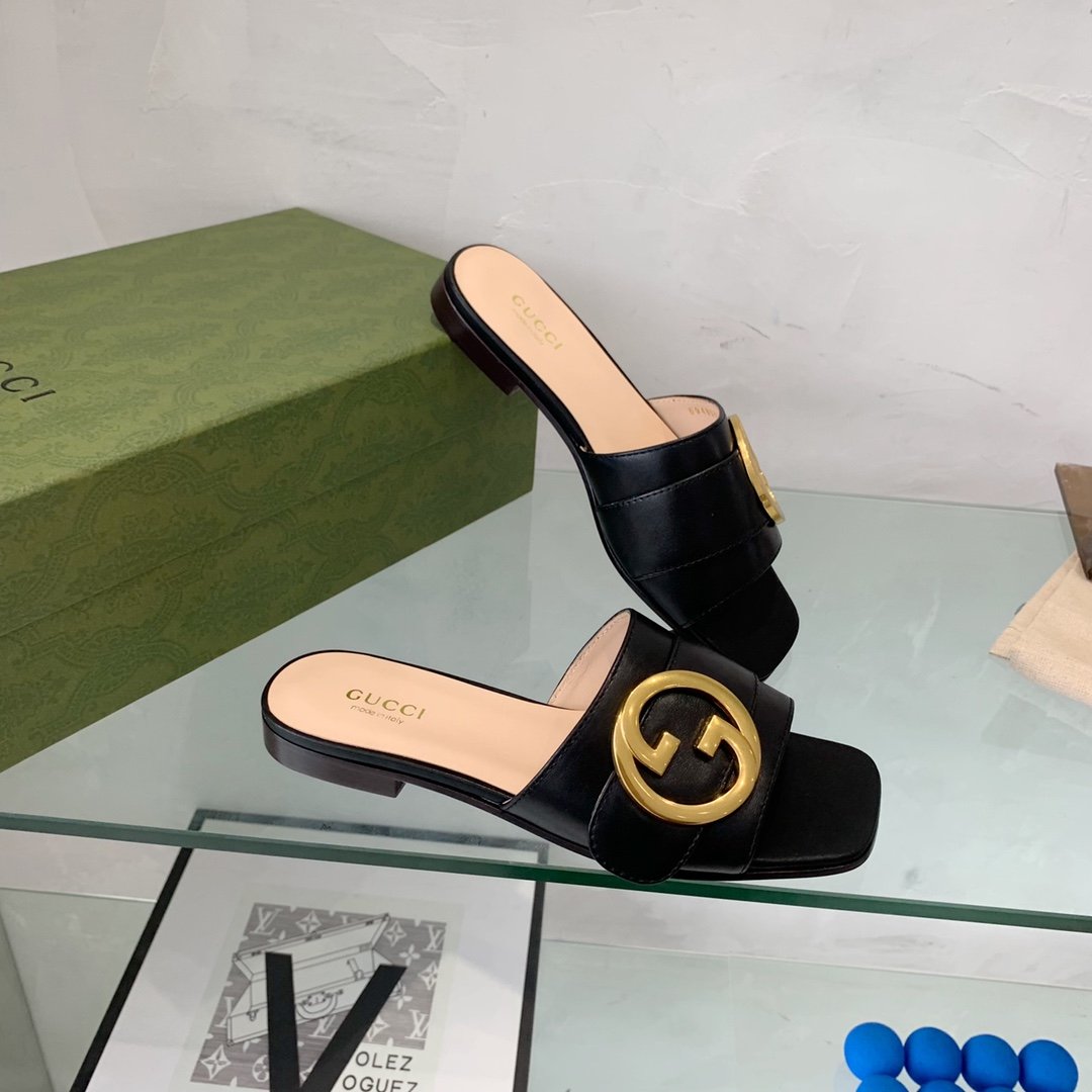 Gvc*1 Blondie Slide Sandal Black For Women GG