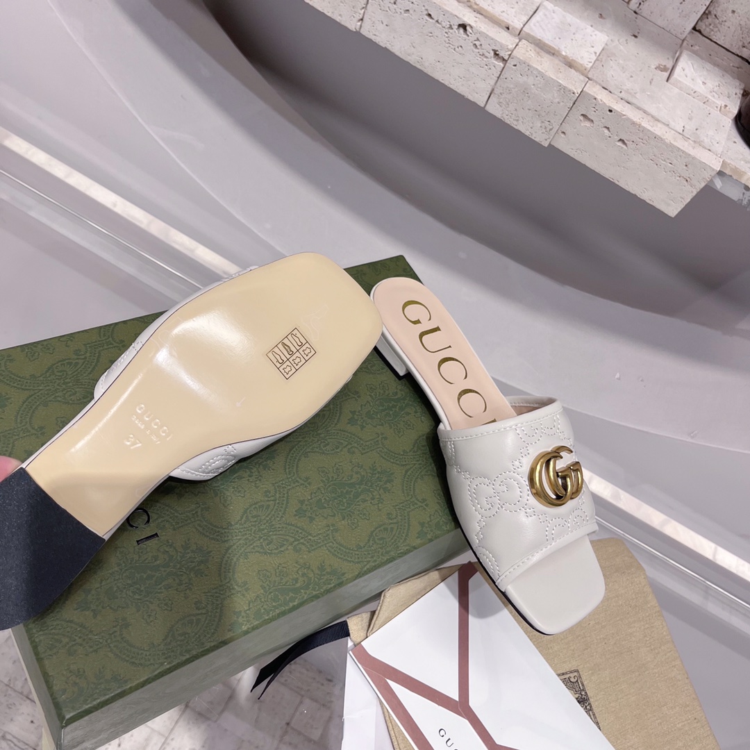 Gvc*1 Women’s Slide Sandal With Double G White For Women GG