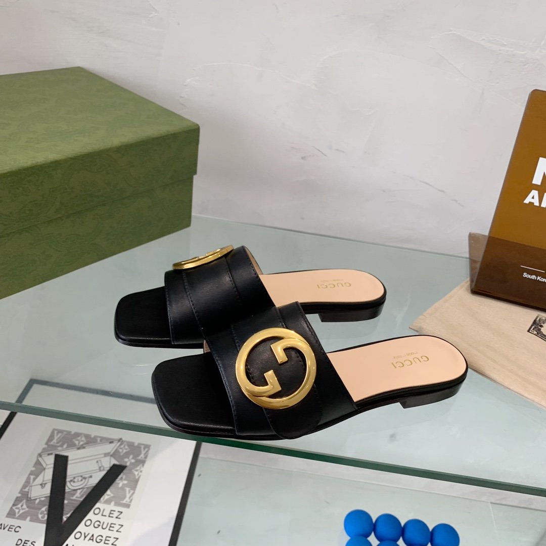 Gvc*1 Blondie Slide Sandal Black For Women GG