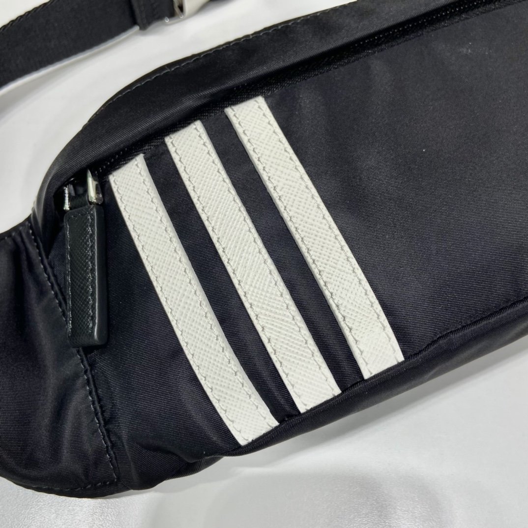 Pra*a Re-Nylon And Saffiano Belt Bag Black For Women, Women’s Bags 10.2in/26cm 2VL034_1WQ8_F0002_V_ADS