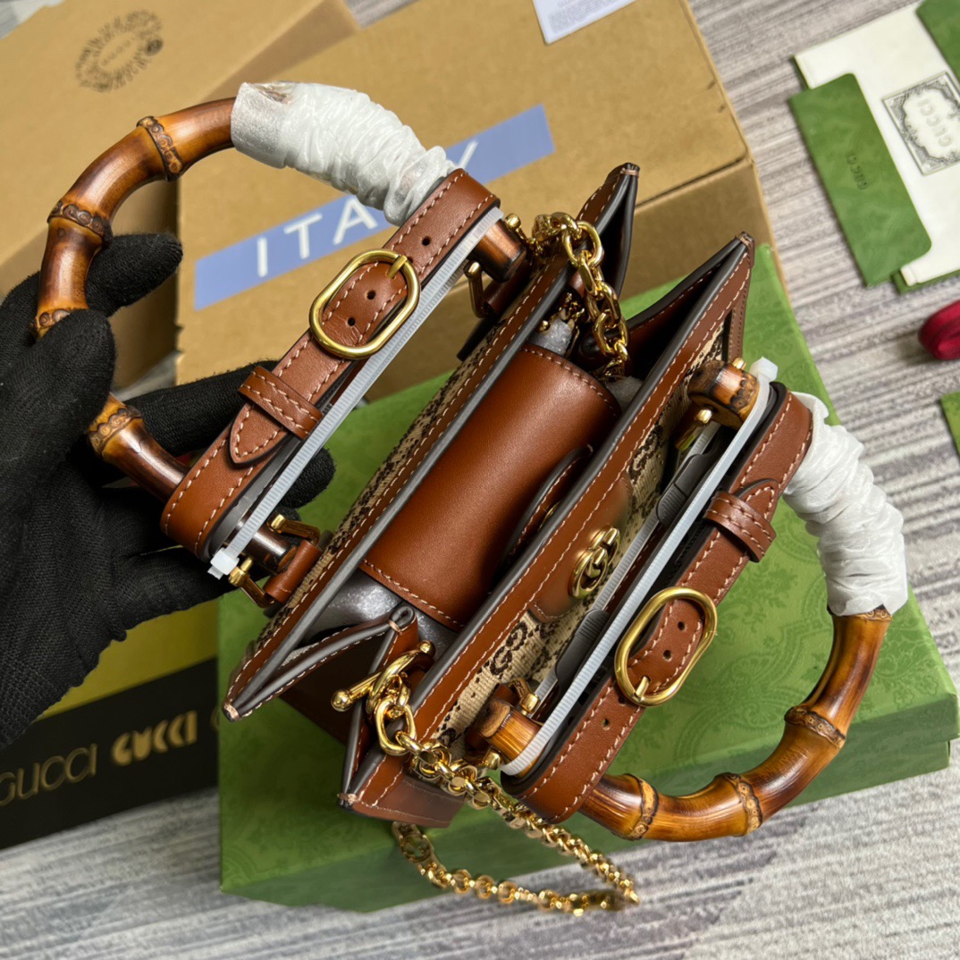 Gvc*1 Diana Mini Tote Bag Beige For Women, Women’s Bags 7.9in/20cm GG