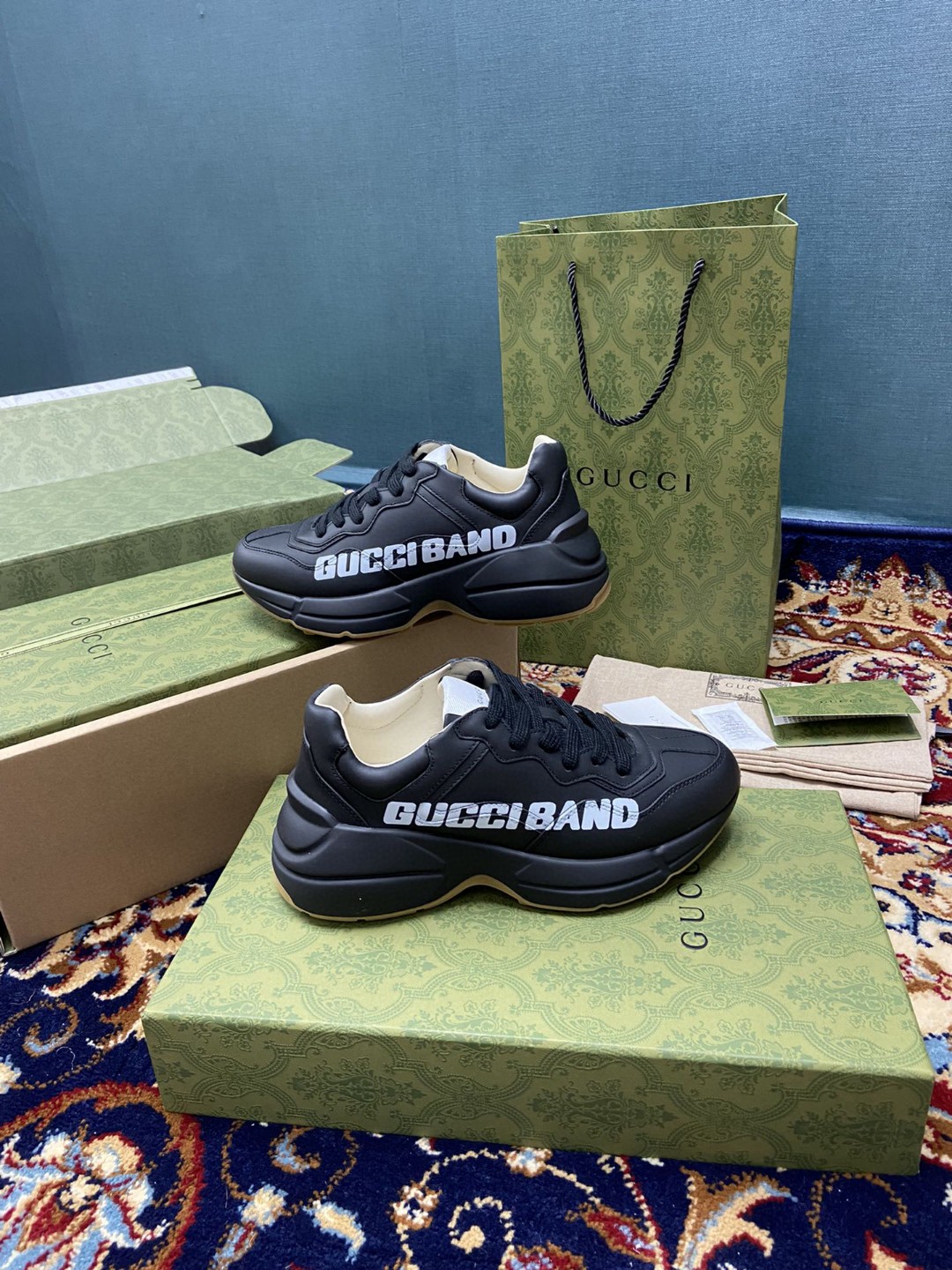 Gvc*1 Men’s Rhyton Sneakers With Gvc*1 Band Black For Men 599145 DRW00 1000