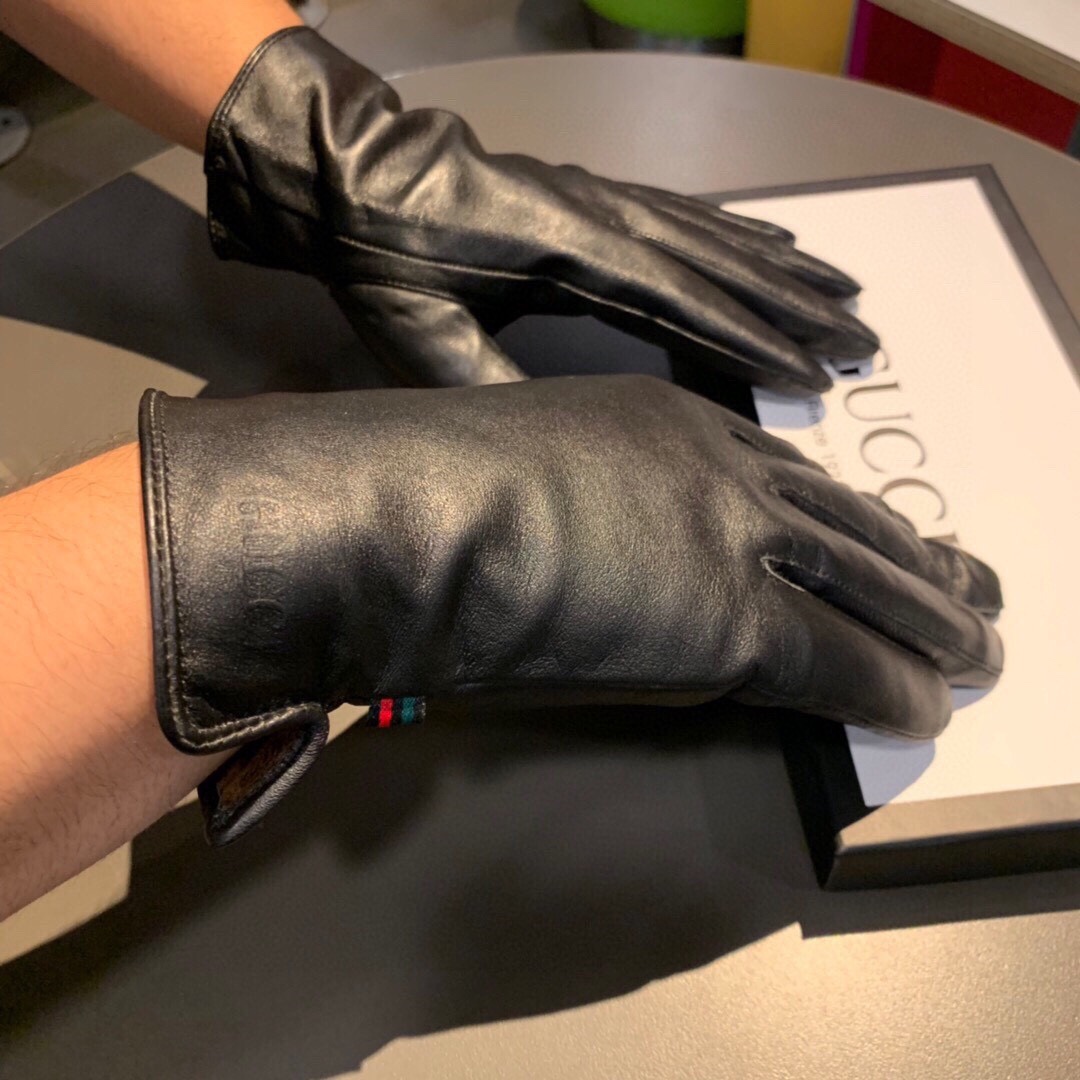 Gvc*1 Gloves With Signature Double G Motif In Black