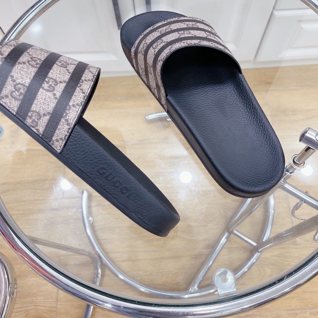 Gvc*1 Women’s GG Slide Sandal Stripes Black For Women 407345