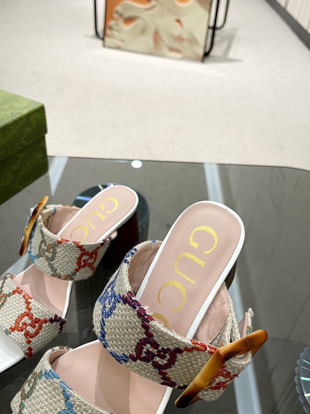 Gvc*1 Women’s Sandal With Bamboo Buckle White For Women GG