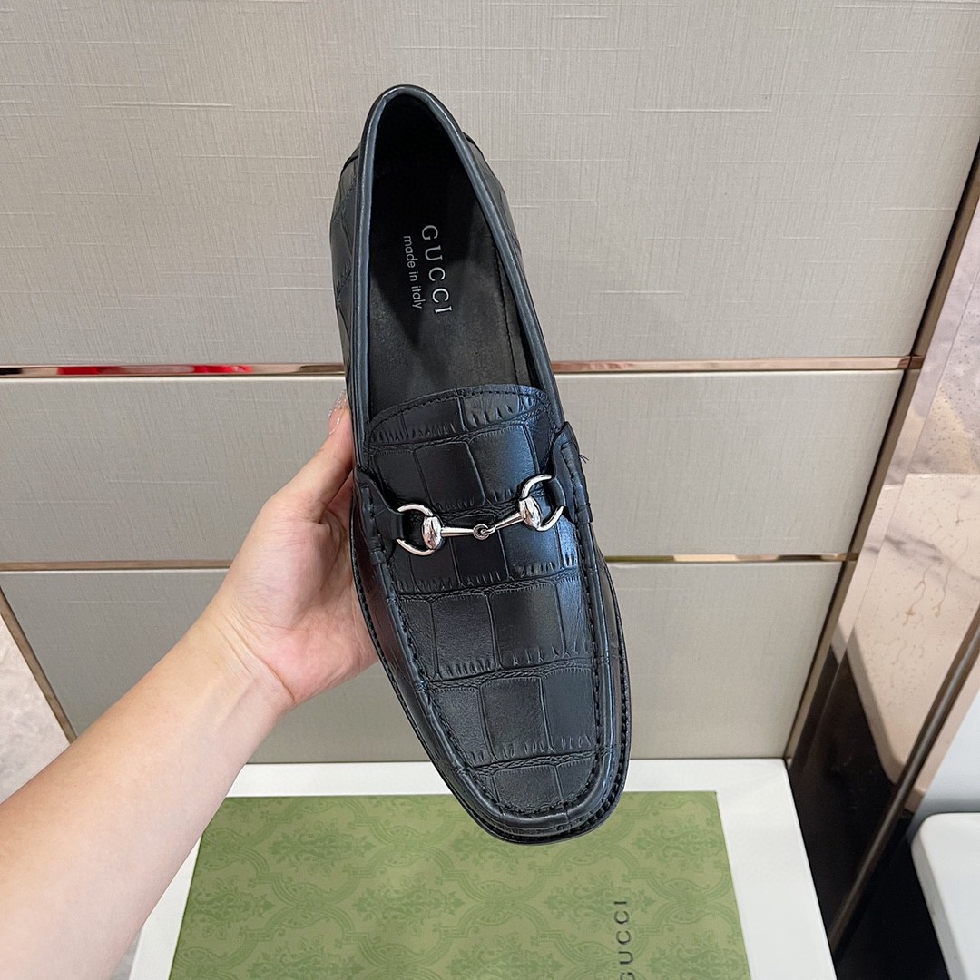 Gvc*1 Men’s 1953 Horsebit Crocodile Loafer Black For Men 644724