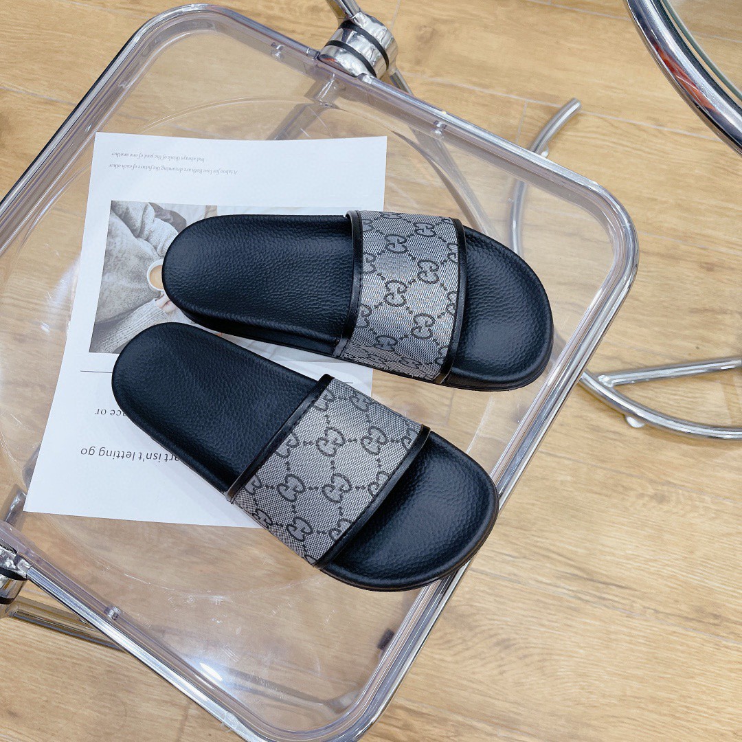 Gvc*1 Women’s GG Slide Sandal Black And Gray For Women 407345