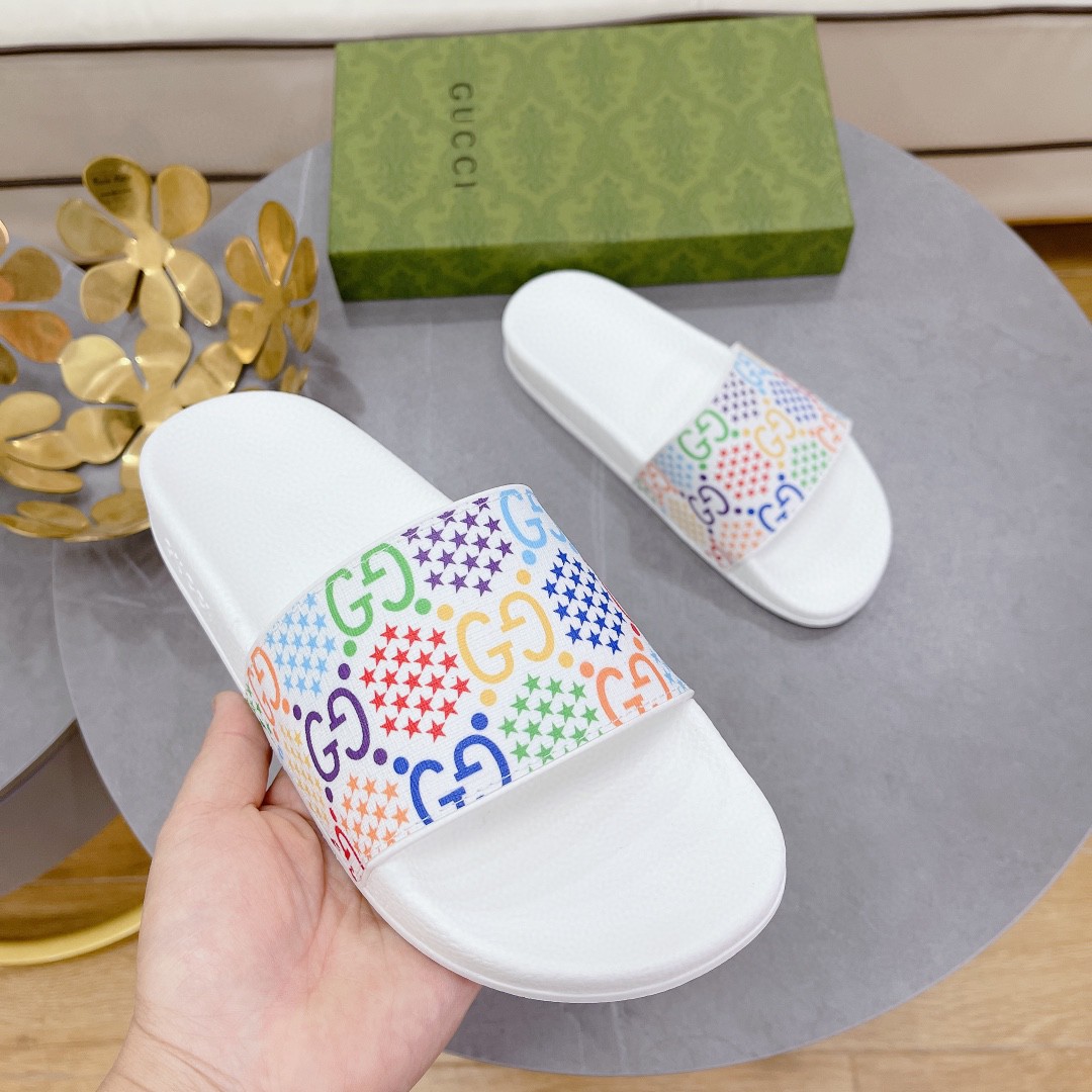 Gvc*1 Women’s GG Slide Sandal With Stars White For Women 407345