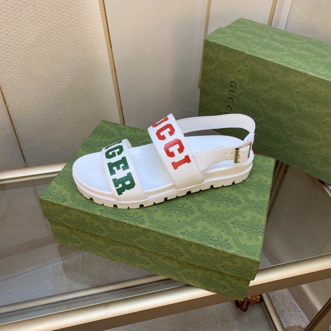 Gvc*1 Women’s Tiger And Buckle Sandal White For Women GG