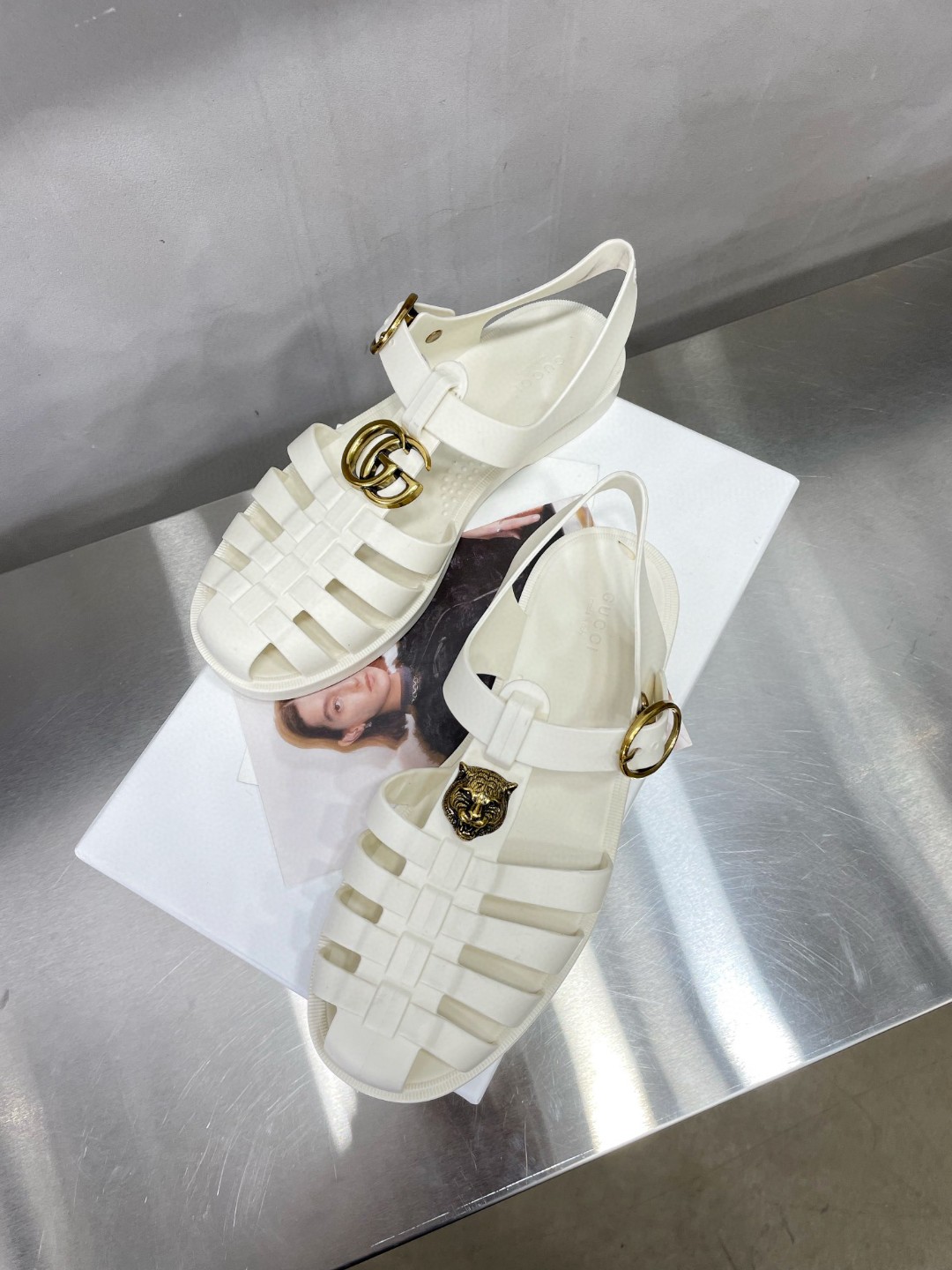 Gvc*1 Women’s Rubber Buckle Strap Sandal White For Women 463463