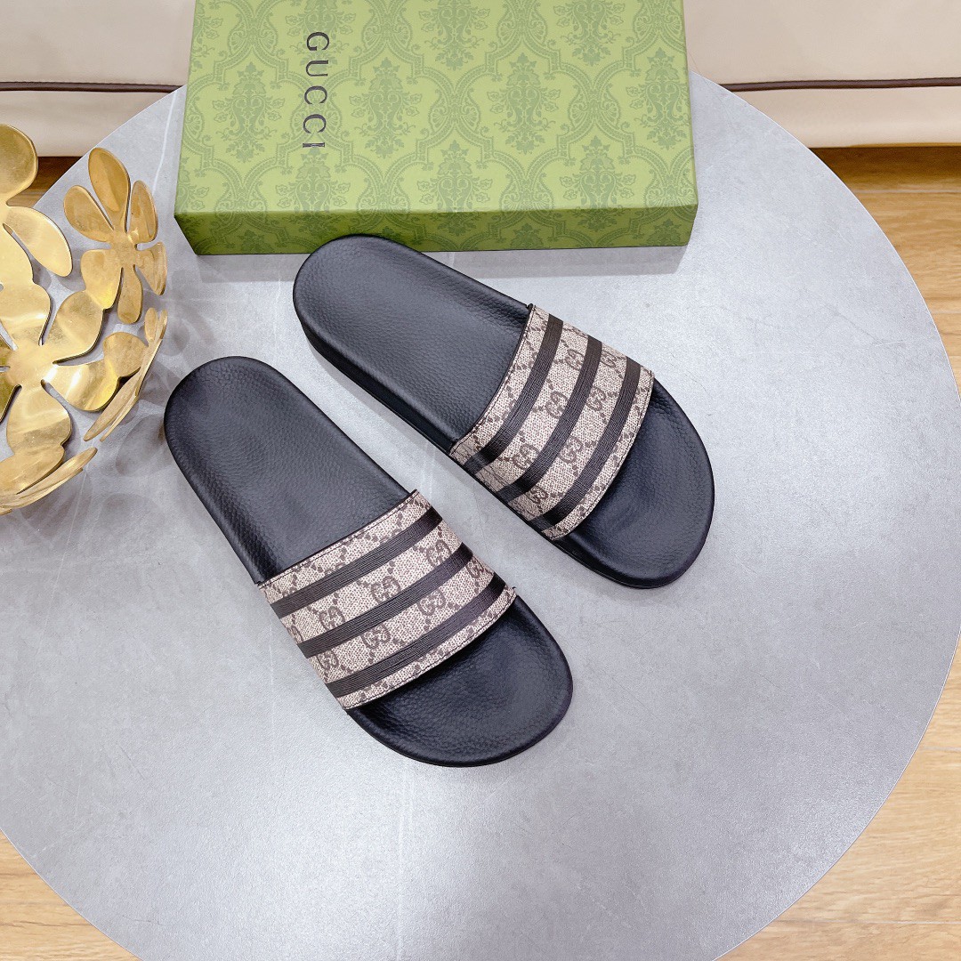 Gvc*1 Women’s GG Slide Sandal Stripes Black For Women 407345