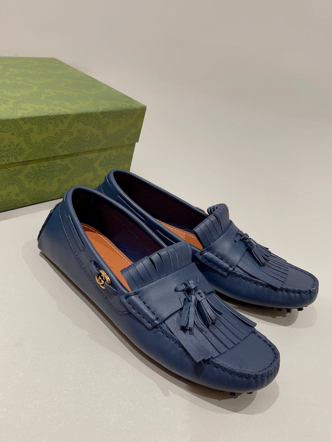 Gvc*1 Men’s Loafer With Driver Interlocking G Blue For Men 624699