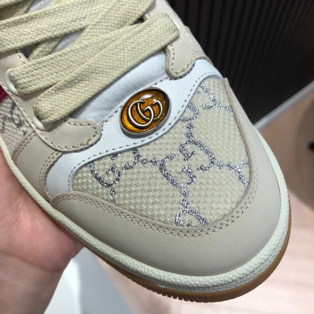 Gvc*1 Men’s Screener GG High-Top Beige Pink Green For Men 5637309