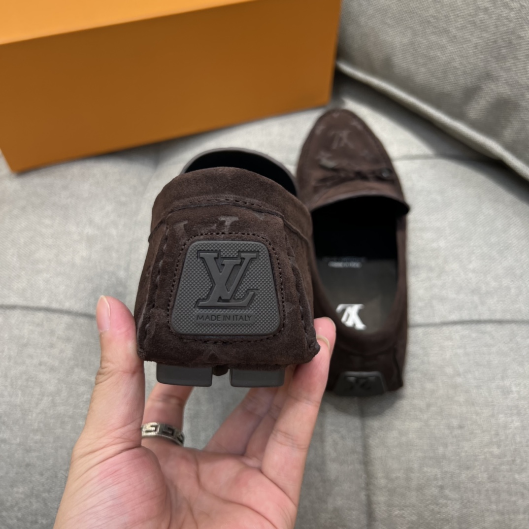 L0vis Vuittion LV Driver Moccasin Brown For Men LV 1AAF0E