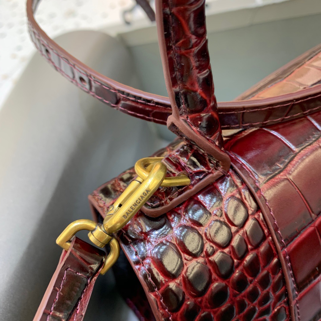 Ba1en*iaga Hourglass Small Handbag In Dark Red, For Women, Women’s Bags 9in/23cm