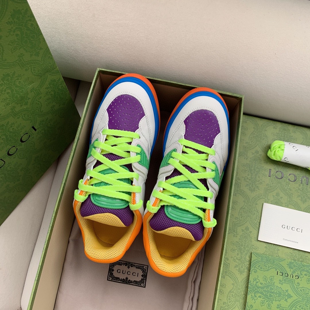 Gvc*1 Men’s Basket Sneaker White Green And Purple For Men 661310 2SH80 9062