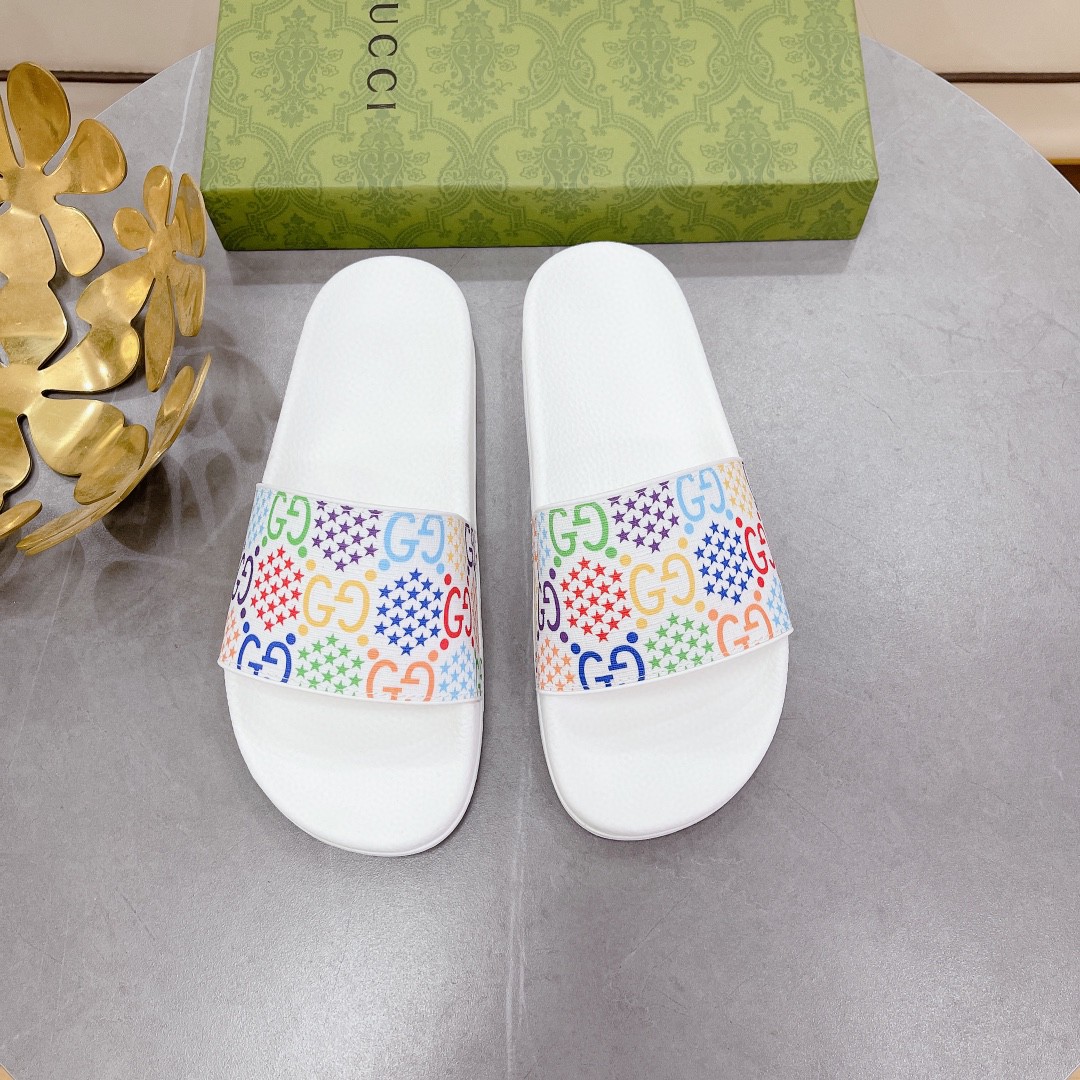 Gvc*1 Women’s GG Slide Sandal With Stars White For Women 407345