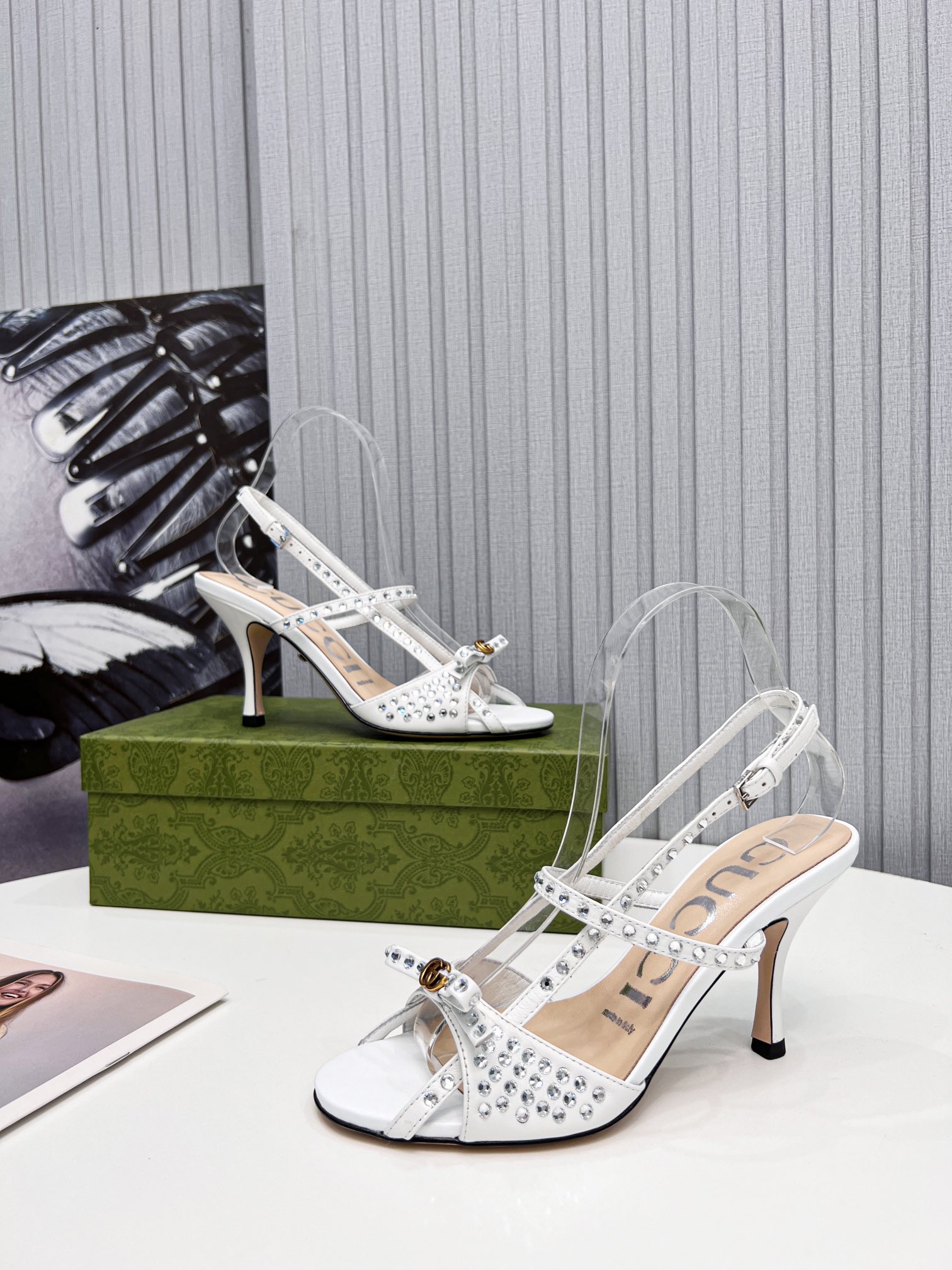 Gvc*1 Women’s Sandal With Crystals White For Women GG