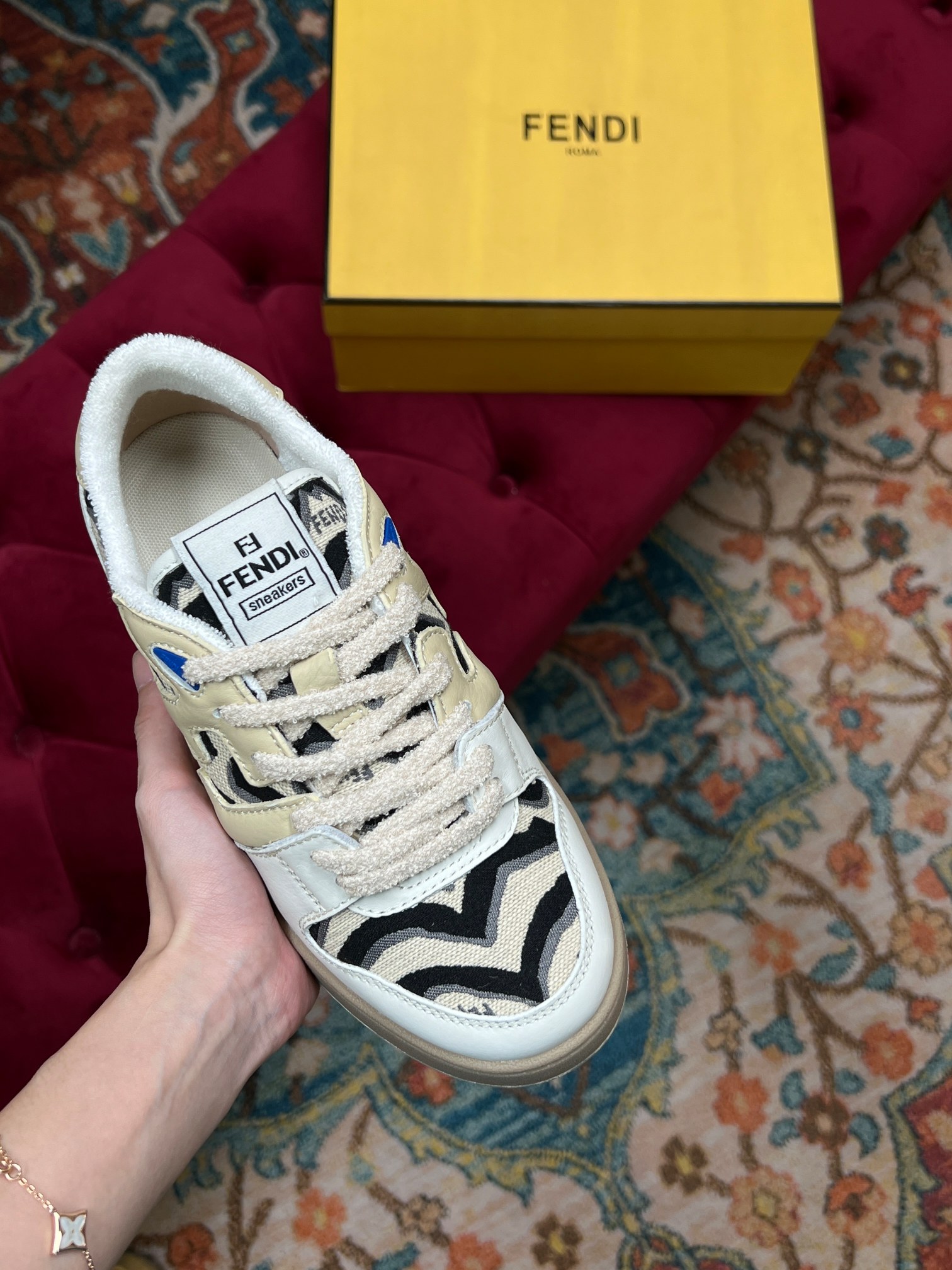 F**di Match Low Tops In Beige For Women