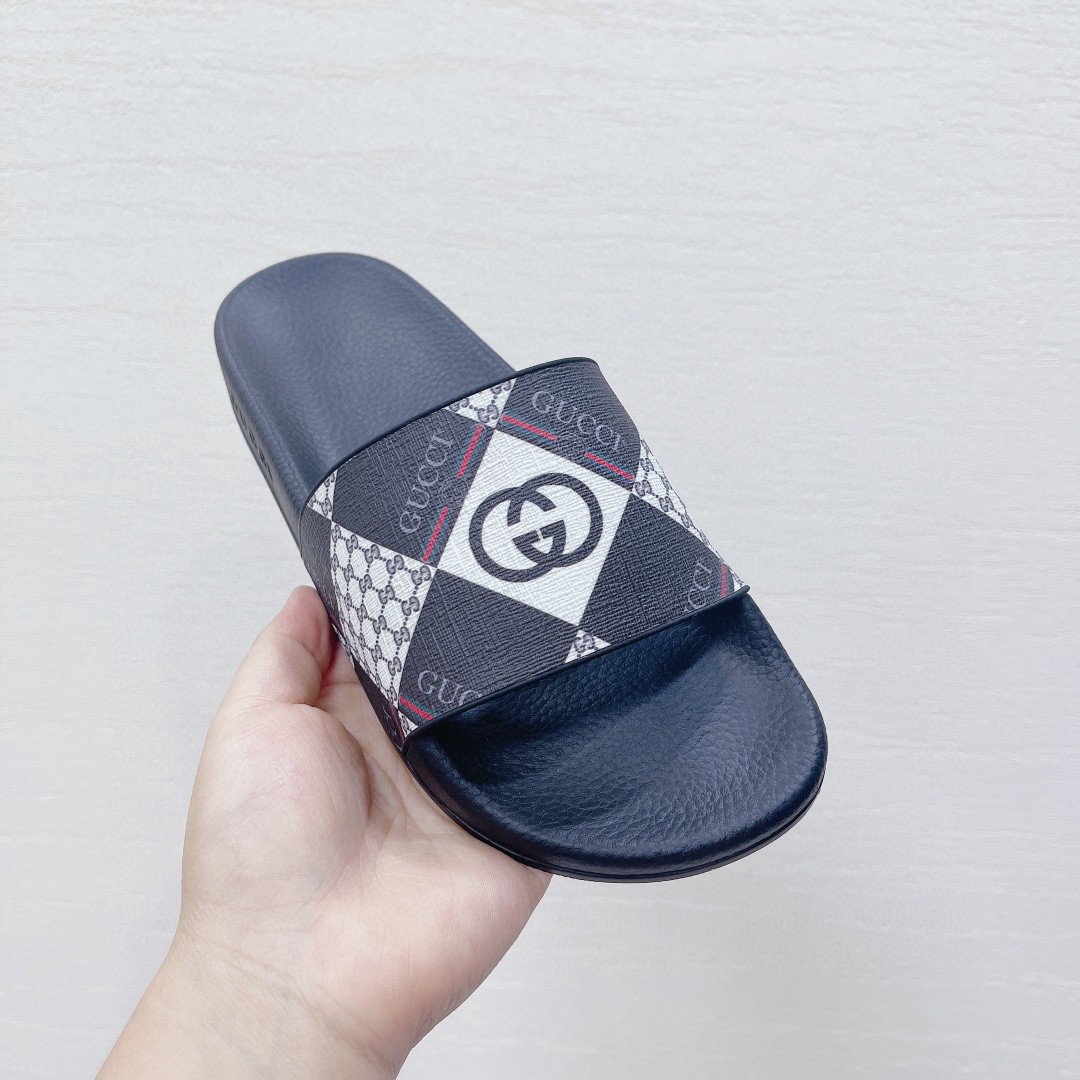 Gvc*1 Women’s Logo GG Svp*me Slides With Web Black For Women 408508