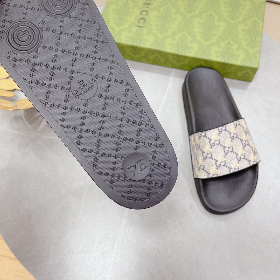 Gvc*1 Men’s GG Slide Sandal With Bees Black For Men 407345