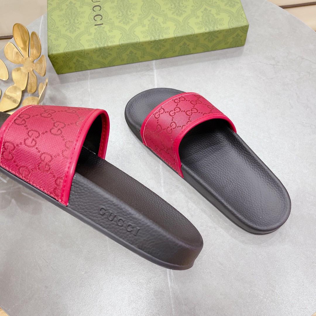 Gvc*1 Men’s GG Slide Sandal Red For Men 407345