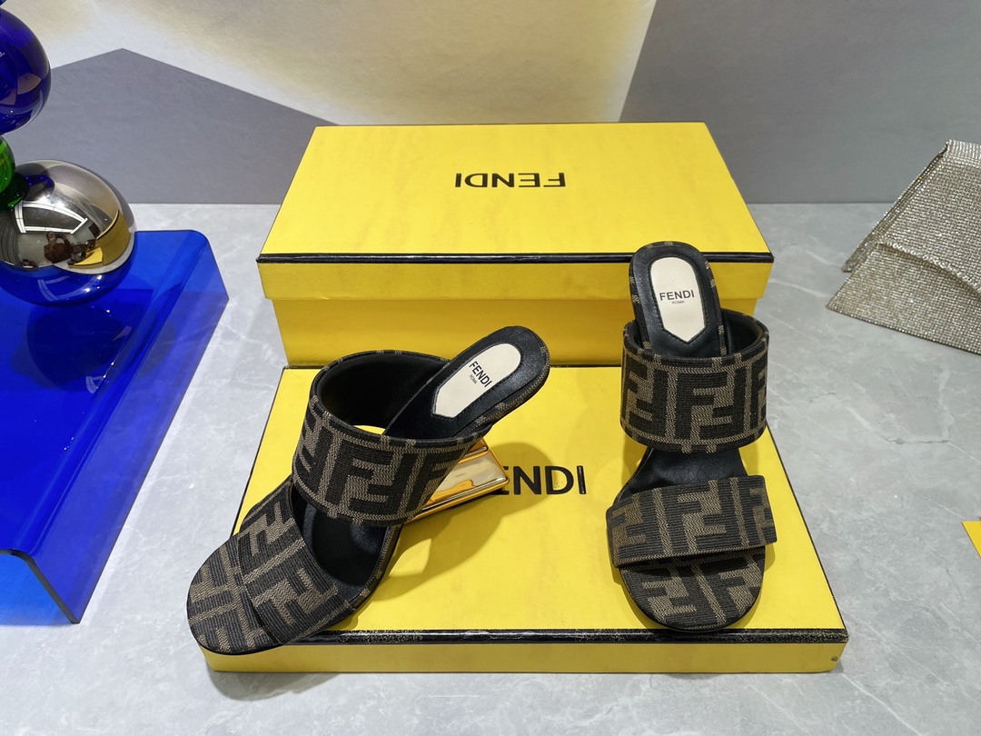 F**di First Brown High-Heeled Sandals For Women