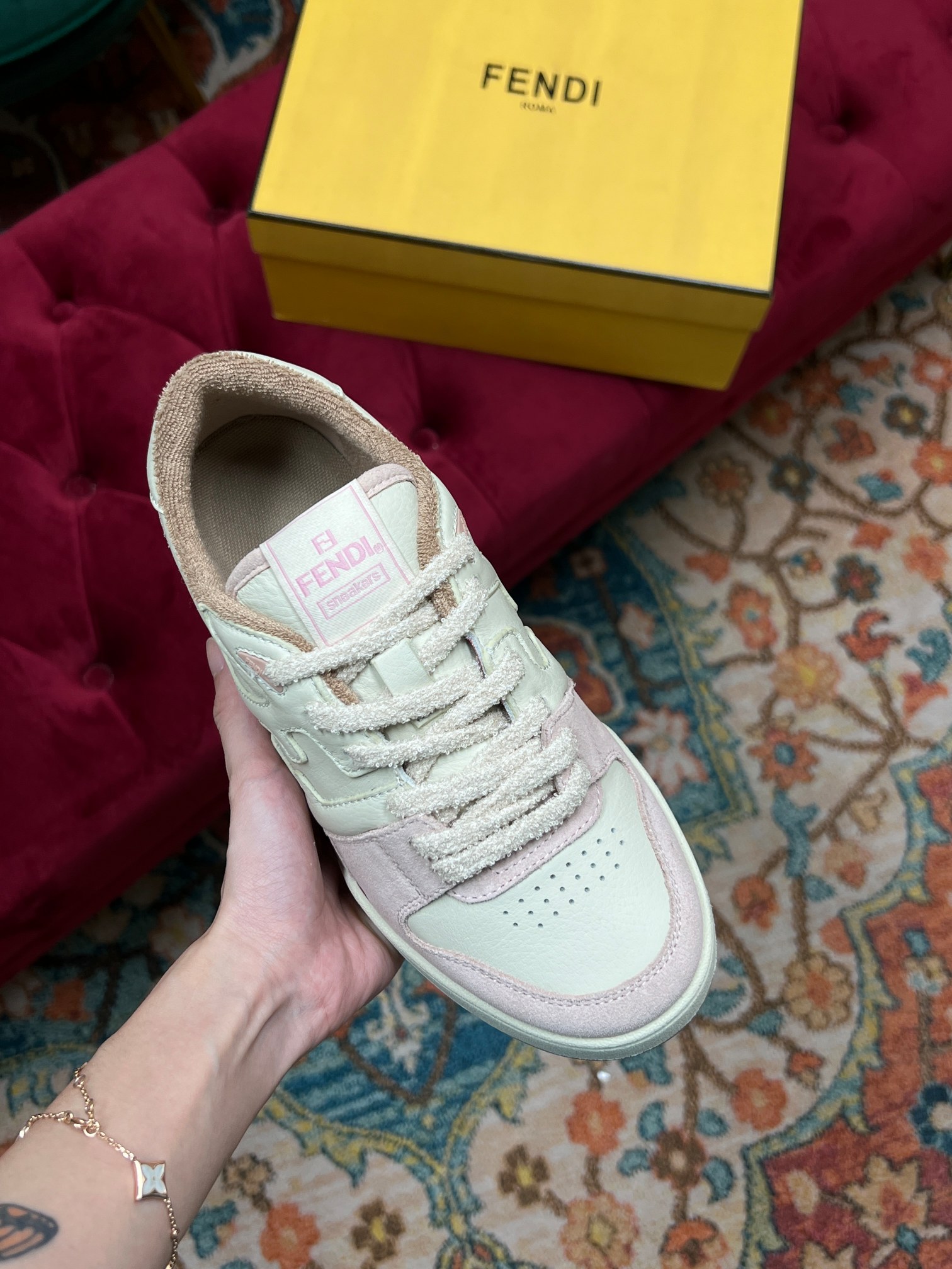 F**di Match Low Tops In Pink For Women 8E8252AHH2F1FHT