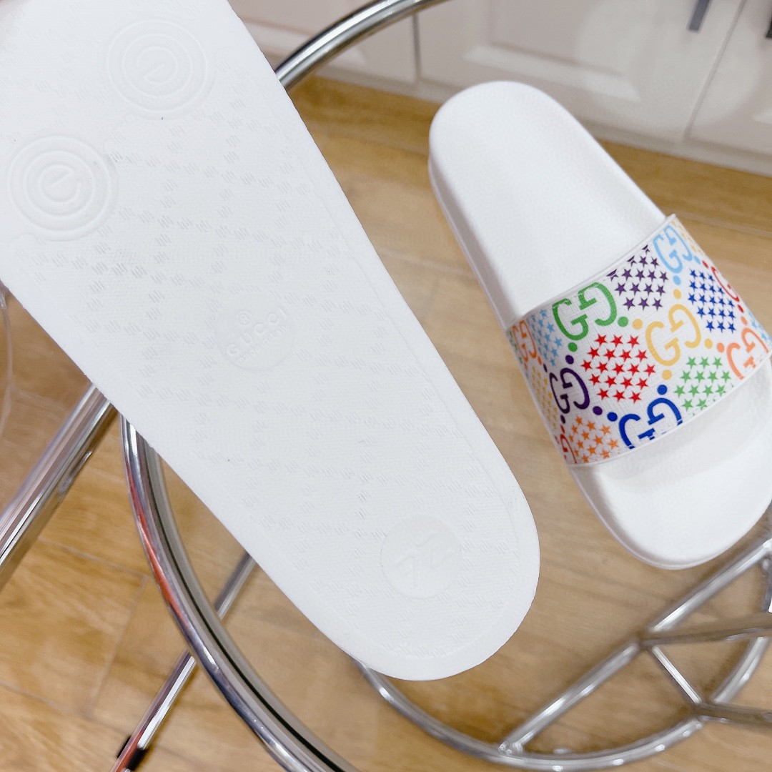 Gvc*1 Women’s GG Slide Sandal With Stars White For Women 407345