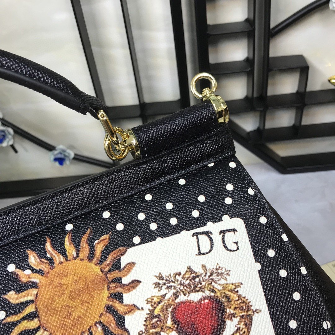 Dolce & Gabbana 90s Sicily Bag With Logo Print Multicolor For Women 10.2in/26cm DG