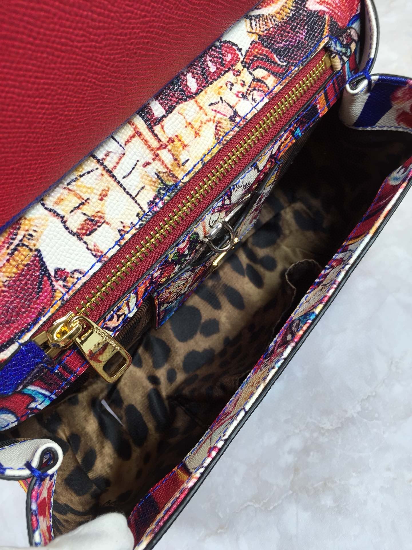 Dolce & Gabbana 90s Sicily Bag With Logo Print Multicolor For Women 10.2in/26cm DG