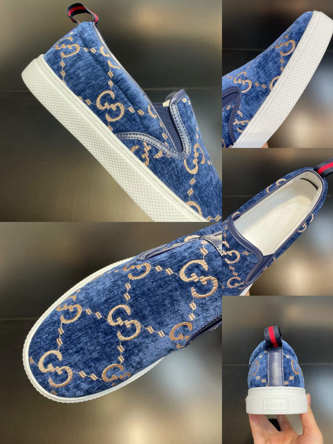 Gvc*1 Men’s GG Svp*me Slip-on Sneaker Light Blue For Men 407362