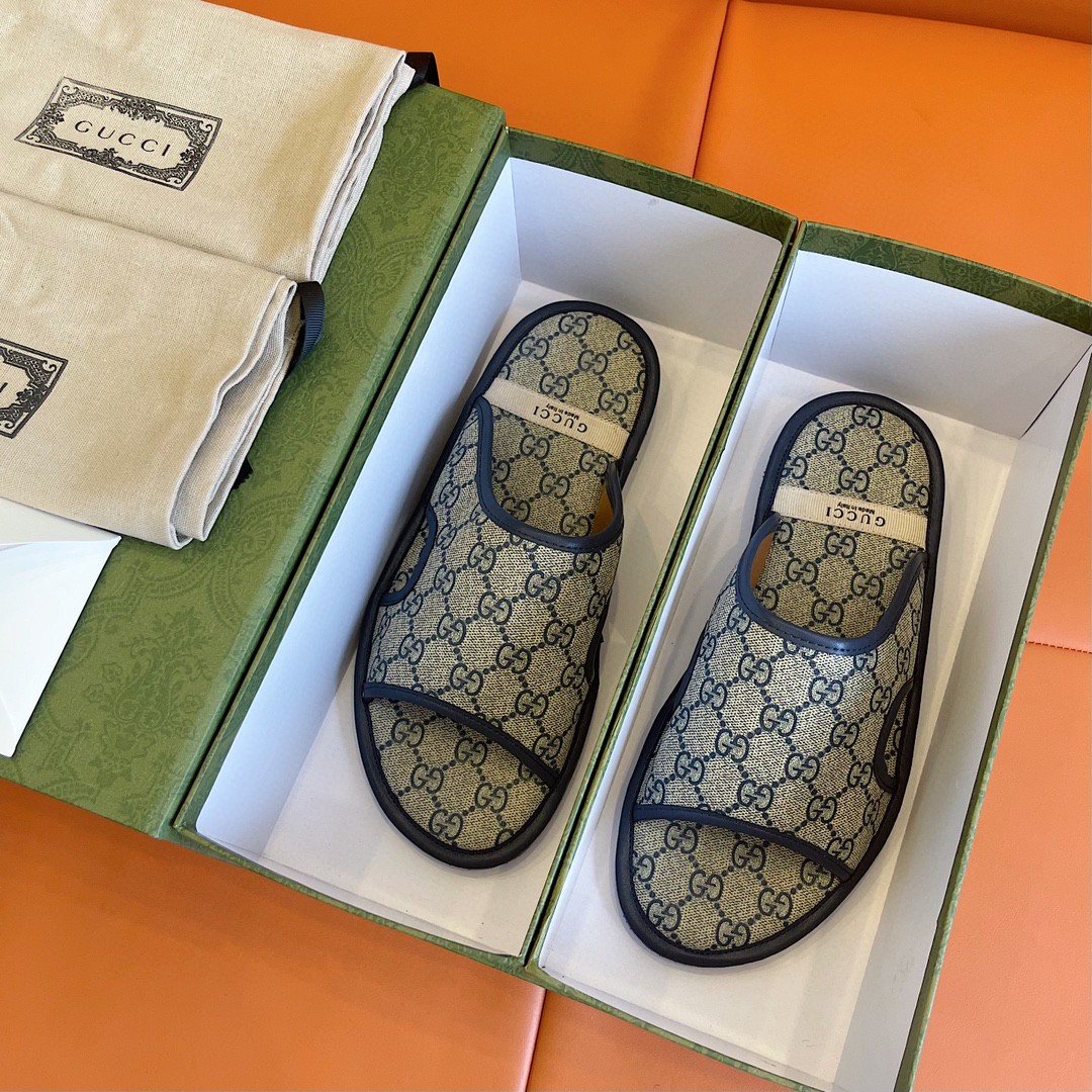 Gvc*1 Men’s GG Svp*me Slide Sandal Blue And Beige For Men ‎624879