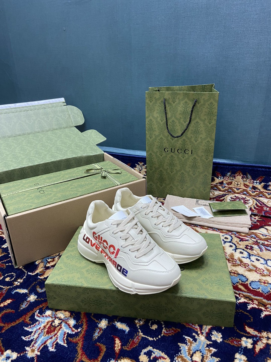 Gvc*1 Women’s Rhyton Sneakers With Gvc*1 Love Parade Red White Ivory For Women 524990‎