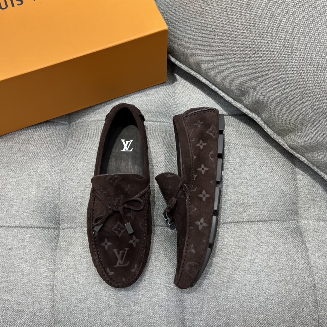 L0vis Vuittion LV Driver Moccasin Brown For Men LV 1AAF0E