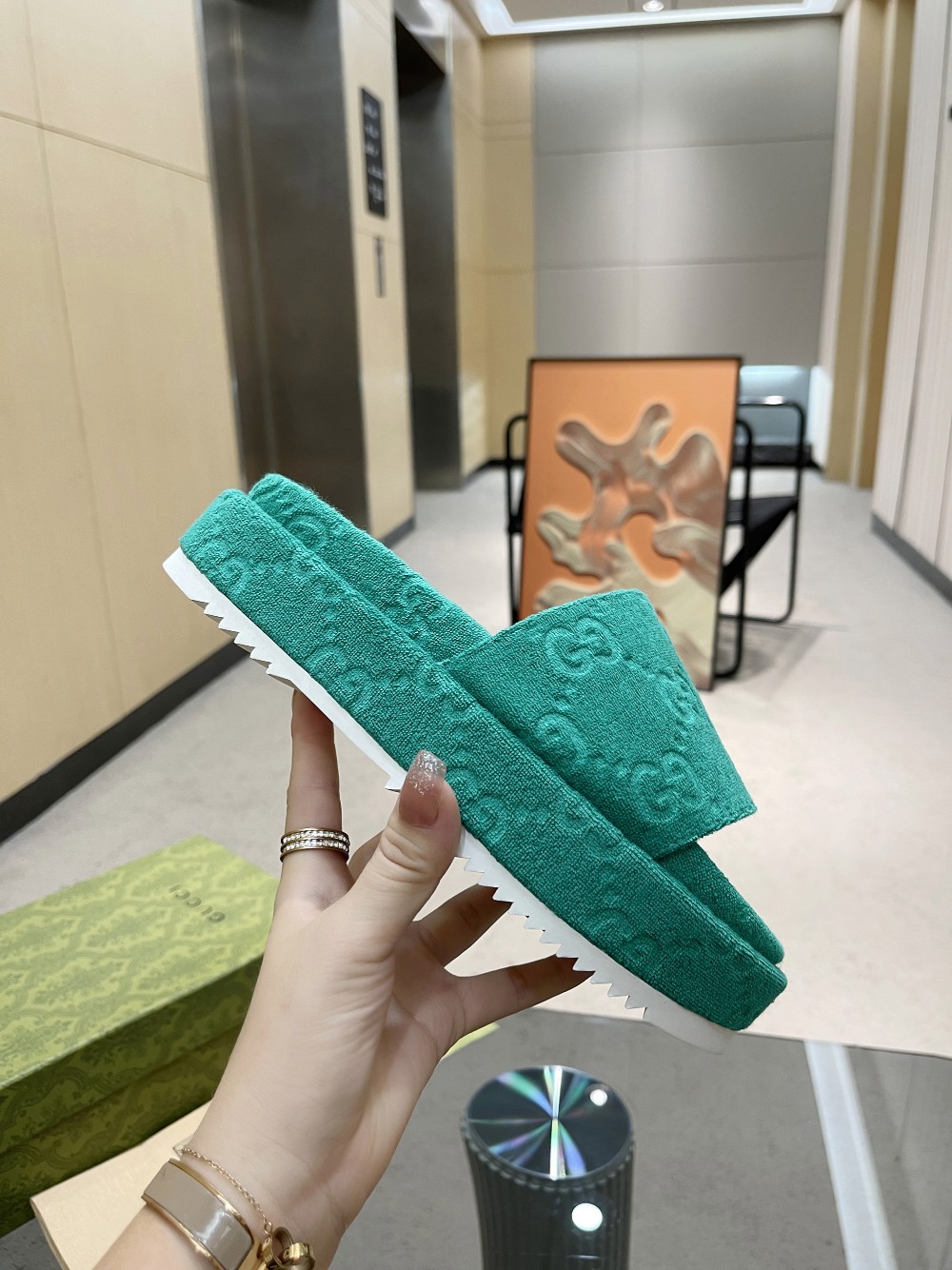 Gvc*1 Women’s GG Platform Sandal Turquoise For Women GG