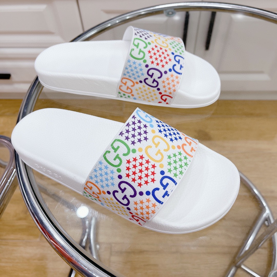 Gvc*1 Women’s GG Slide Sandal With Stars White For Women 407345