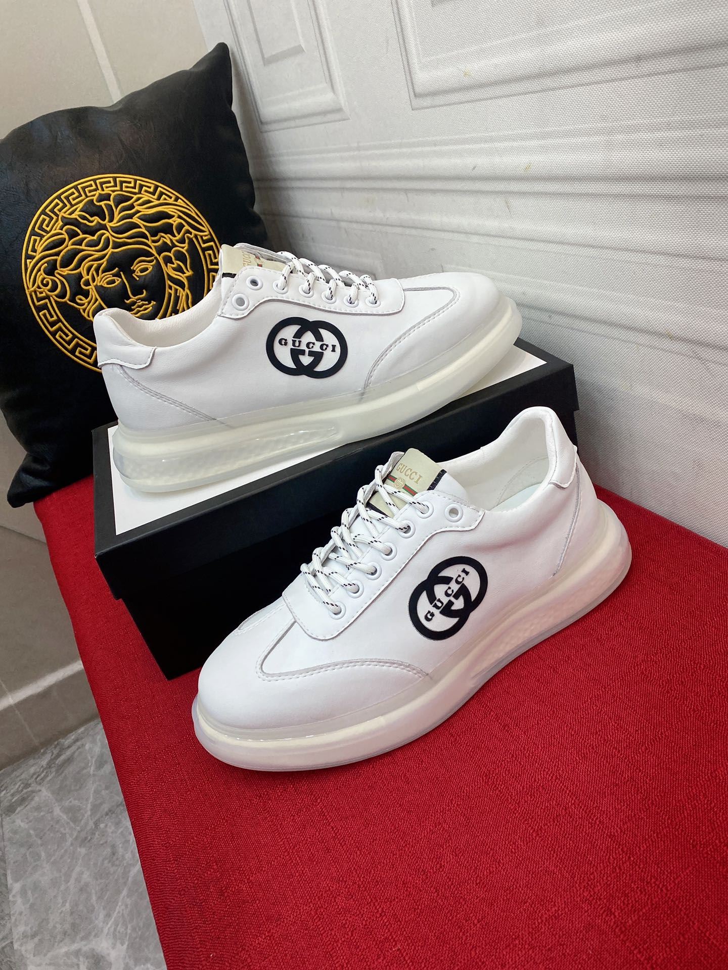Gvc*1 Men’s Sneaker With GG Gvc*1 Print White For Men