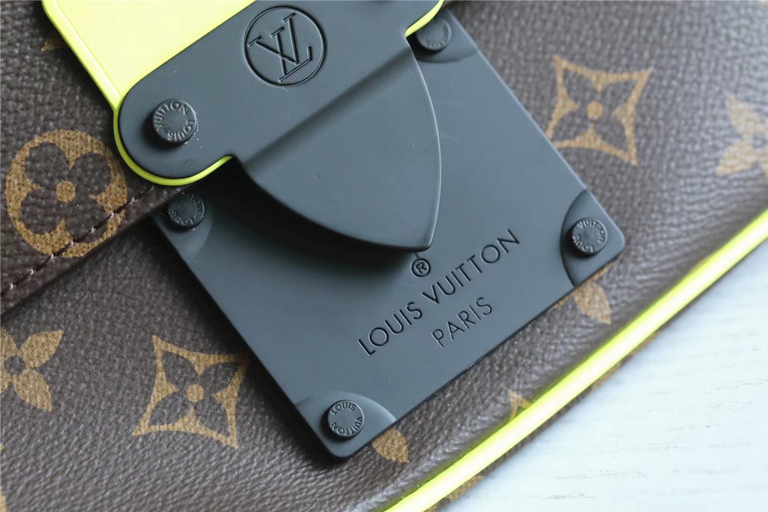 L0vis Vvtt0n S-Lock Sling Monogram Macassar Yellow For Men, Men’s Bags, Crossbody Bags 8.3in/21cm LV