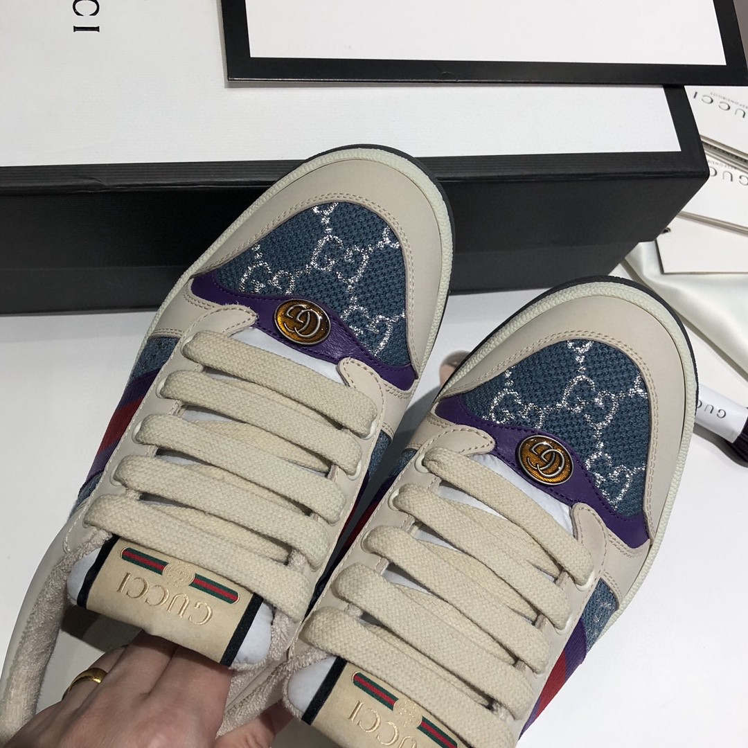 Gvc*1 Men’s Screener Low-Top Blue GG Lamé For Men 577684 2C830 4690