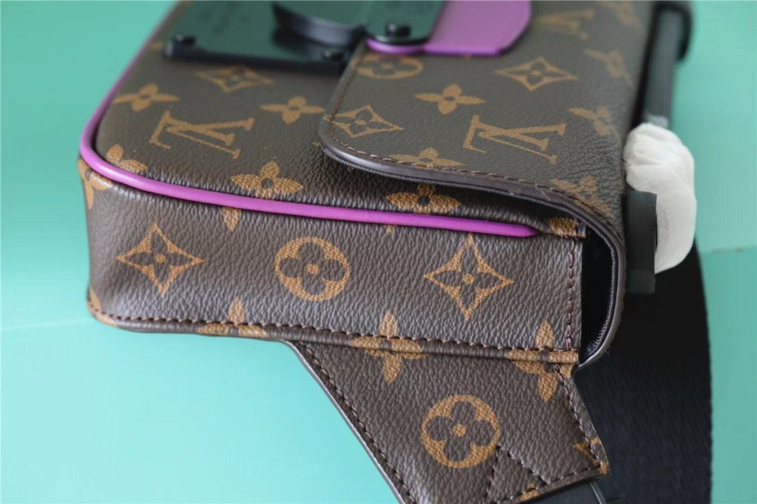 L0vis Vvtt0n S-Lock Sling Monogram Macassar Purple For Men, Men’s Bags, Crossbody Bags 8.3in/21cm LV M46245