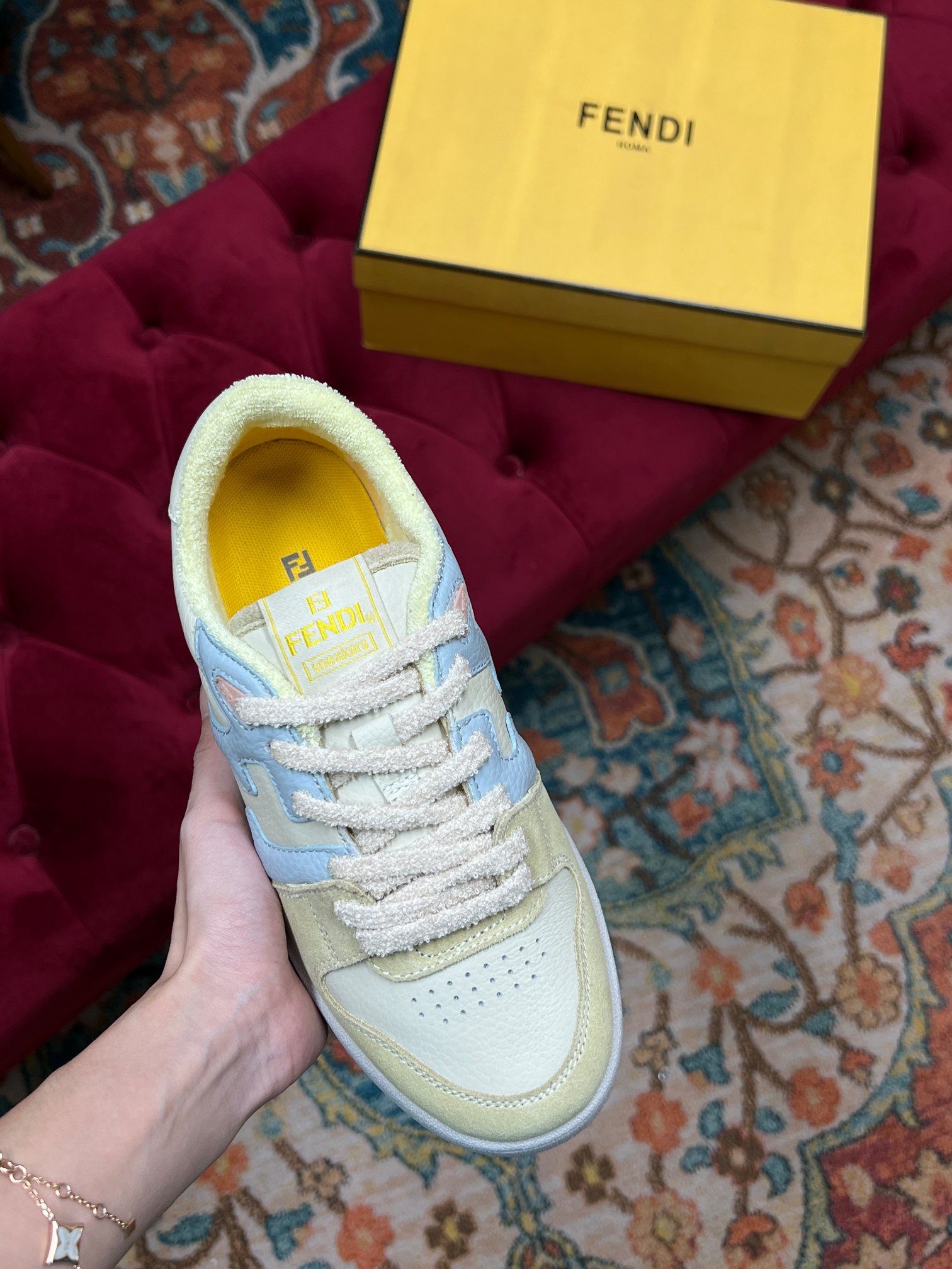 F**di Match Low Tops In Yellow For Women 8E8252AI1NF1H1F