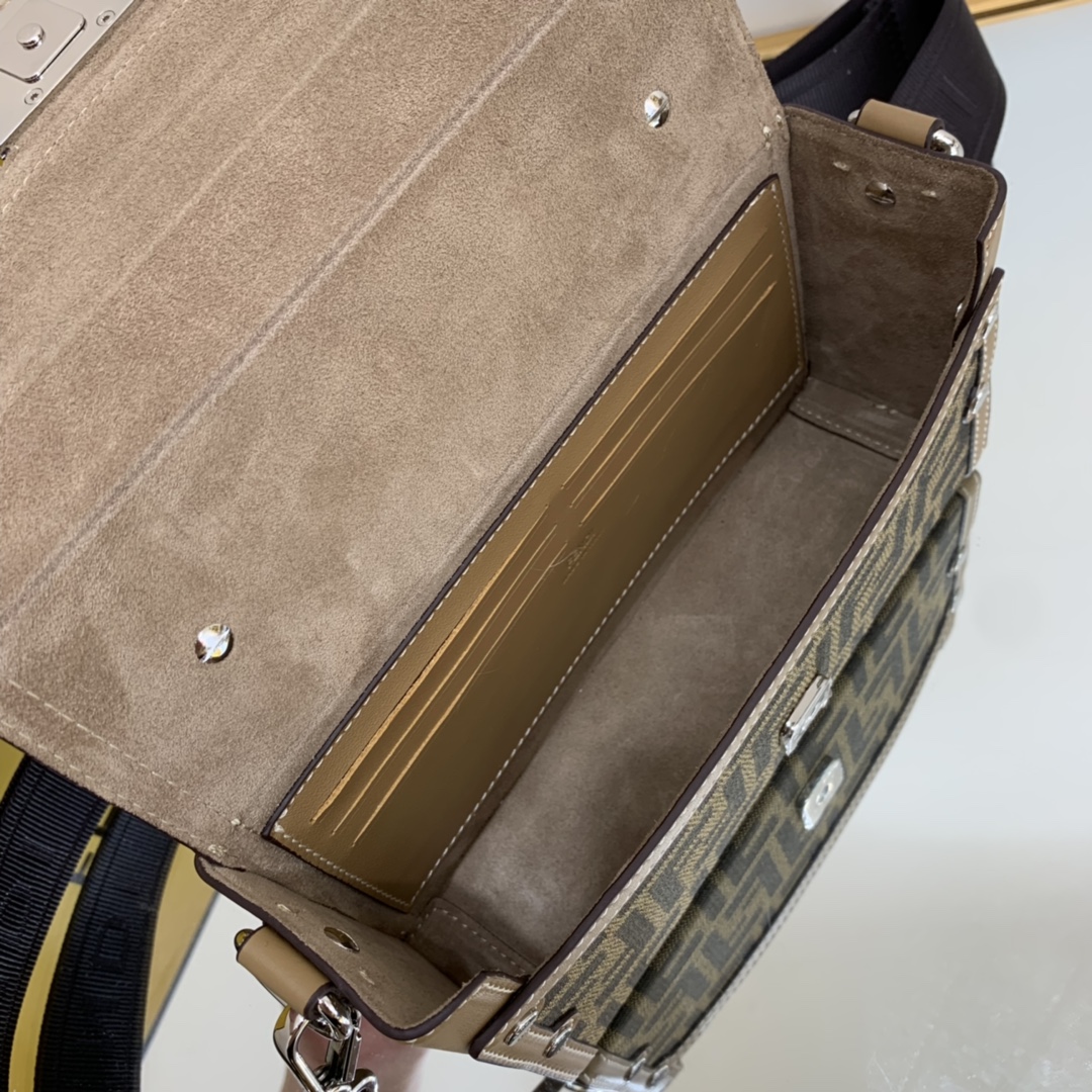 F**di Baguette Soft Trunk Mini Beige Bag For Woman 10cm/4in