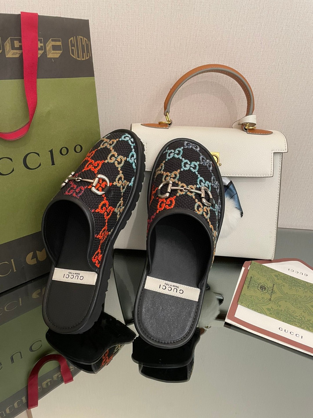 Gvc*1 Men’s GG Slipper With Horsebit Black For Men GG Shoes 694249