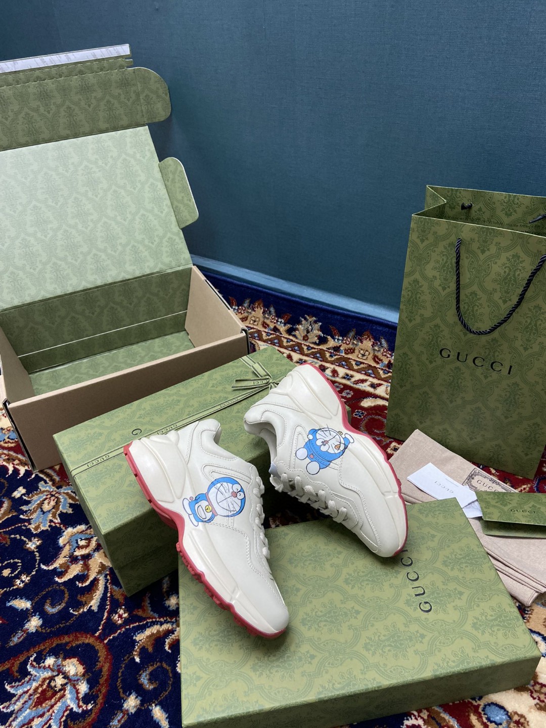 Doraemon x Gvc*1 Women’s Rhyton Sneaker White Ivory For Women 655025 DRW00 9522