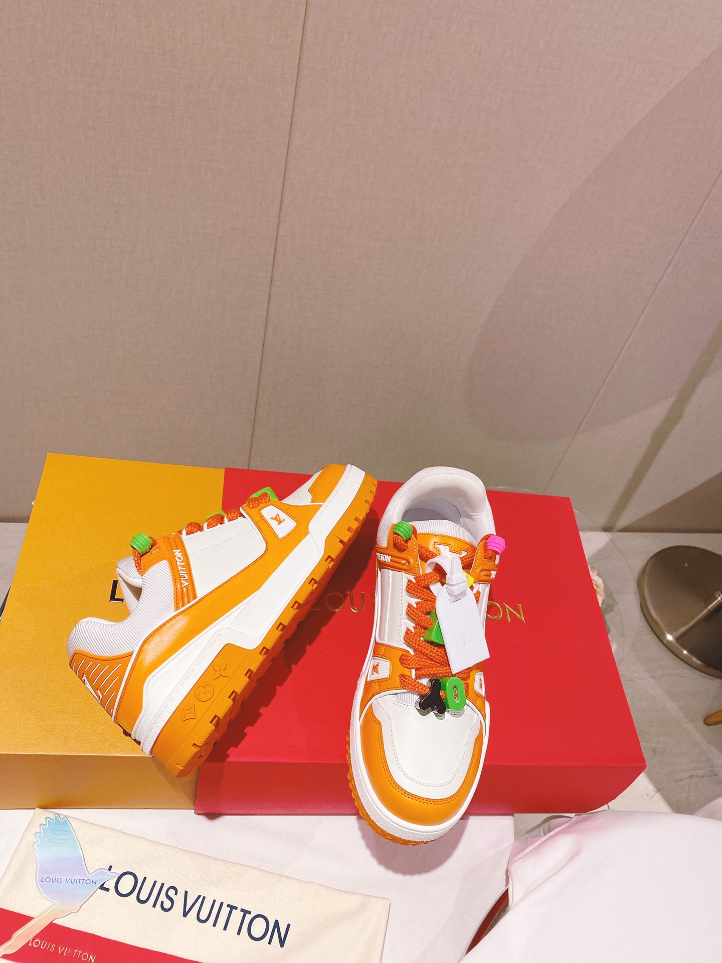 L0vis Vvtt0n Women’s LV Trainer Sneaker Orange For Women LV