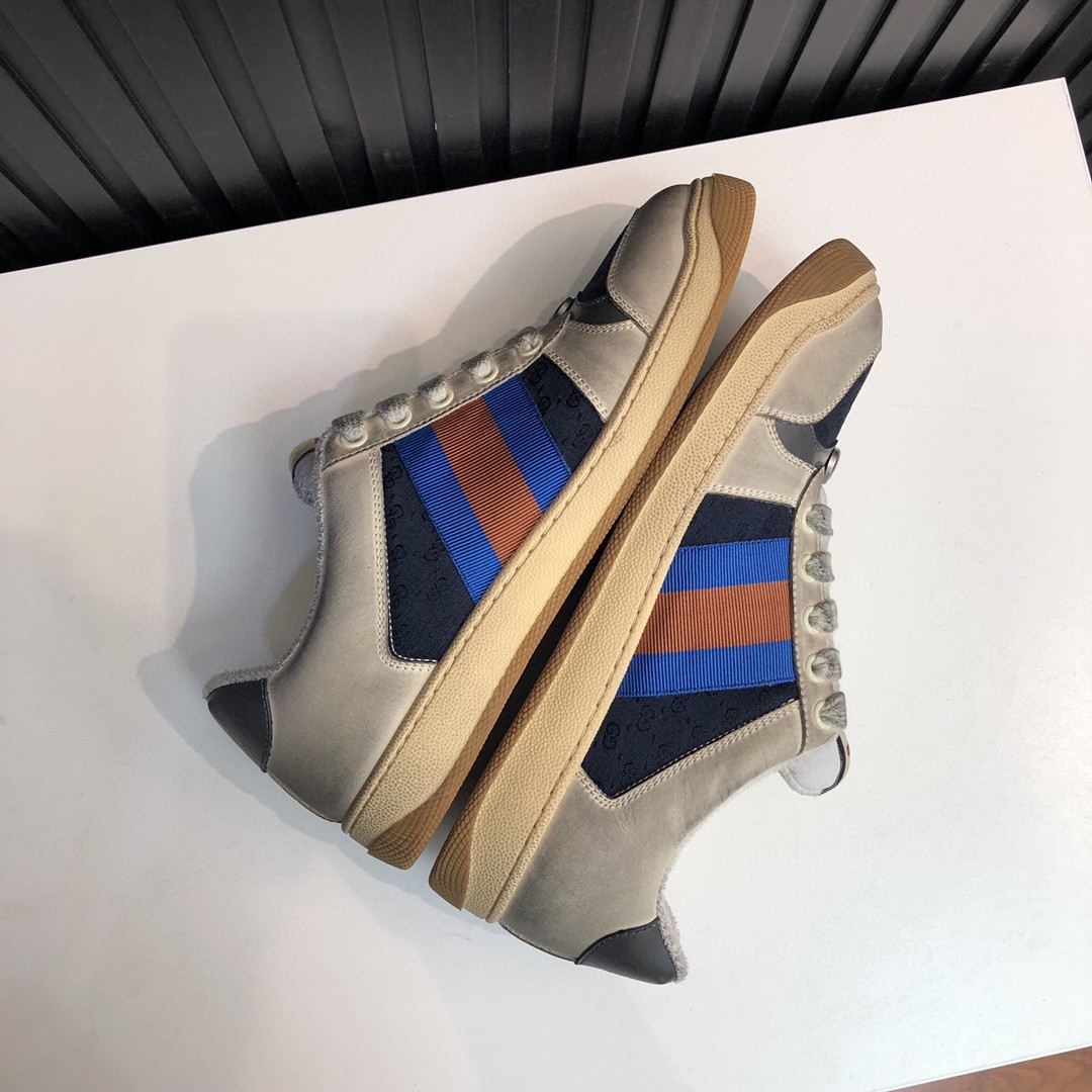 Gvc*1 Women’s GG Screener Distressed White Blue For Women 546551 99W20 4368